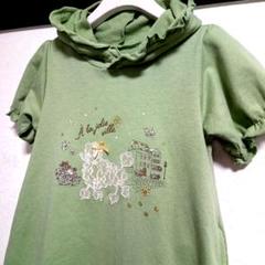 アクシーズ♡フード付きミントグリーン♡カットソーワンピース130サイズ
