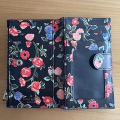 kate spade 二つ折り財布 黒 花柄