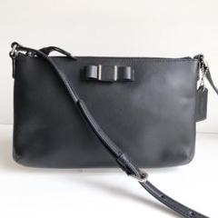 リボンデザイン✨COACH コーチ ショルダーバッグ レザー リボン ブラック