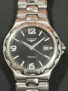 LONGINES ロンジン 黒文字盤 コンクエスト 腕時計