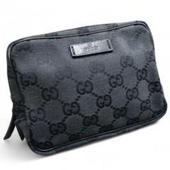 GUCCI GGスプリーム キャンバス ミニアクセサリーポーチ 黒 ブラック