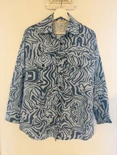 GOSPELL ブルー　柄シャツのサムネイル