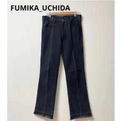FUMIKA UCHIDA　デニム パンツ　レディース　36　センタープレス　黒