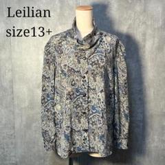 Leilian レリアン 大きいサイズ 花柄ブラウス シルク100% 13+ 絹 大きいサイズ！Leilian レリアン 花柄 チュニック ブラウス 13
