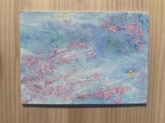 値下げ、ＮＯ１桜小禽掛軸花鳥　佐藤良一作、絹本肉筆　共箱 NO1桜小禽掛軸花鳥佐藤良一作、絹本肉筆共箱