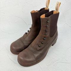 【美品】ビューティフルシューズ ボタンブーツ サイドゴア ヌバック 茶 5.5