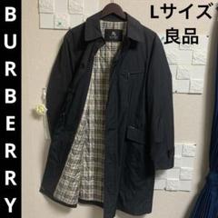 【良品】バーバリーロンドン　ステンカラーコート　メガチェック　ノバチェック　 L 美品 L位◎バーバリーロンドン ステンカラーコート ノバチェック