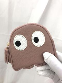 小銭入れ 小物入れ ポーチ レディース 本革 可愛い ゴースト ピンクベージュ