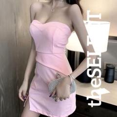 韓国 服 レディース ワンピース ピンク オフショルダー キャバドレス ピンク