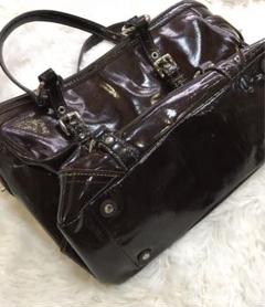 coach コーチバック　エナメル　ブラウン