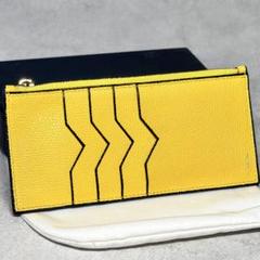 【極美品】ヴァレクストラ　名刺入れ　パスケース　レザー　カードケース　イエロー Valextra ヴァレクストラ VALEXTRA V8L03 044 名刺入れ BUSINESS
