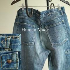 ヒューマンメイド ハートステッチ リベットシンチバッグ デニム パンツ ヒューマンメイド ハートステッチ リベットシンチバッグ デニム