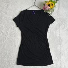 【セラフィンSeraphine】黒　半袖Tシャツ胸開きSサイズマタニティー授乳期