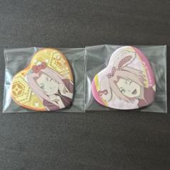 NARUTO ナルト 春野サクラ サンリオ ハート ホロ 缶バッジ NARUTO サンリオ ハート型 缶バッジ 少年篇 サスケ サクラ2点