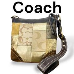 美品 コーチ パッチワーク ショルダーバッグ coach F10387