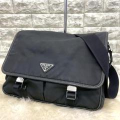 PRADA プラダ ナイロン メッセンジャーバック ロゴプレート ブラック