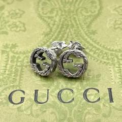 GUCCI　グッチ　ピアス　アラベスク　燻　インターロッキング　GGロゴ GUCCI グッチ ピアス インターロッキング アラベスク GG ロゴ