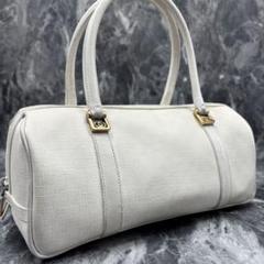 ✨美品✨GUCCI GG ボストンバッグ ハンド ホワイト レザー ゴールド金具