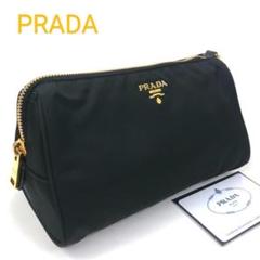PRADA プラダ テスート ポーチ ゴールドロゴ メイクポーチ Gカード