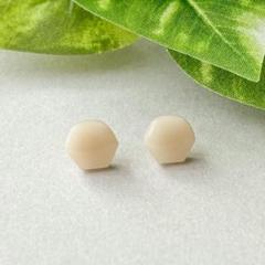 アイボリー 六角形 ピアス ステンレス ゴールド シンプル 【371】