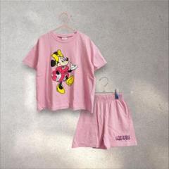 韓国子供服ディズニー ミニーマウス半袖セットアップM100