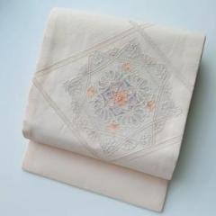 相良刺繍 絽織 夏開き名古屋帯 正絹 菱文に華 T-6488 相良刺繍 絽織 夏開き名古屋帯 正絹 菱文に華 T-6488 - メルカリ