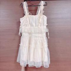 美品　merry jenny ノースリーブミニワンピース merry jenny ワンピース ホイップクリームミニワンピース