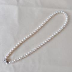 箱付き パール 真珠 淡水シルバー刻印 ネックレス 6.0〜7.0mm 42cm