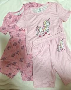 Scene　ユニコーンプリント ピンク Tシャツ・ショートパンツ2セット