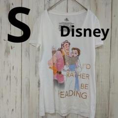 ディズニー　白色　クールネックTシャツ　レディース
