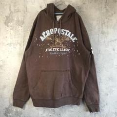 Y2454古着　トレーナー　スウェット　パーカー　茶色　90s Y2K