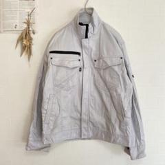 作業服　ジャンパー　ブルゾン　オールシーズン　作業着　　シルバー②