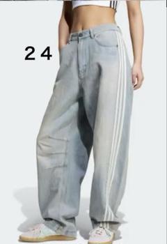 【美品】adidas アディレニウム　ジップデニム サイズ25 adidas DENIM ZIP PANT ジップ デニム 25 パンツ 黒