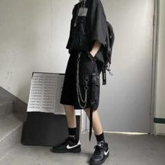 244 チェーン付 ハーフパンツ 男女兼用 韓国系 ストリート系 カジュアル