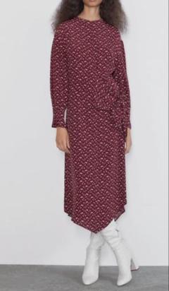 新品未使用　Zara 花柄 長袖ロングワンピース マキシ丈　Ｍサイズ