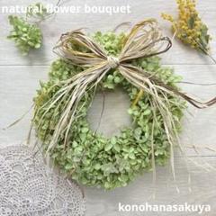 爽やかな紫陽花アナベルのrラウンドリース〜ドライフラワー