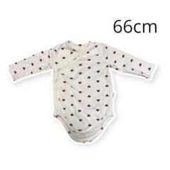 長袖ロンパース　ハート　肌着　66cm ベビー服　新生児