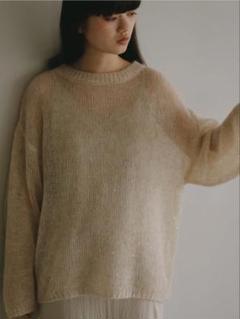 透かし編みスパンコールモヘアニット casafline