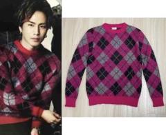 登坂広臣さん着用 14AW サンローランパリ アーガイルニット セーター XS