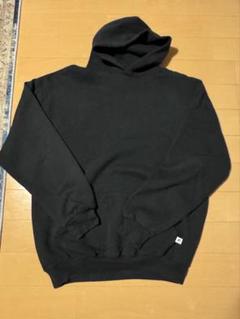 90s USA製 RUSSEL ブラック パーカー XL 90's 】RUSSELL （Made in USA）パーカー L（XL相当）厚手