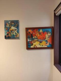 題名『マクレガーさんの家』油彩画　yuriko sejimo作　マンボフレーム付 題名『マクレガーさんの家』油彩画 yuriko sejimo作 マンボ