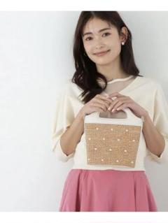 ナチュラルビューティーベーシック♡ パールドットショルダーバッグ ホワイト 白のサムネイル