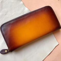 イタリアンレザー 本革 財布 長財布 ラウンドファスナー ハンドメイド