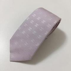 シャネル ココマーク総柄 ネクタイ ライトピンク系 Italy製 美品