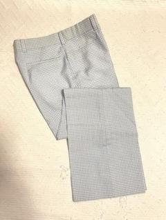 水色チェック ストレートレッグパンツ 82サイズ ゴルフパンツ