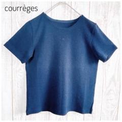 courrèges 半袖 トップス ネイビー ロゴ シンプル 大人可愛い 9R
