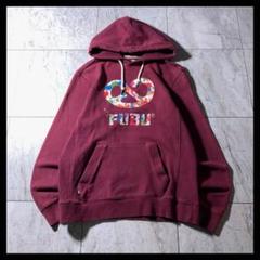 FUBU フブ プリントロゴ パーカー フーディ えんじ色 HIPHOP