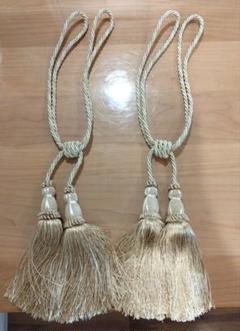 ベージュ ポリエステル タッセル 2個セット