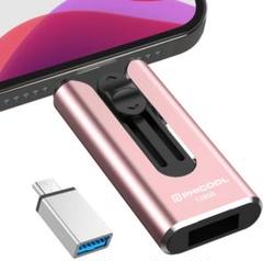 iPhone対応 USBメモリ アプリ不要 128GB ４in1