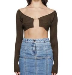 Jacquemus 】ショートリブニットカーディガンブラウン